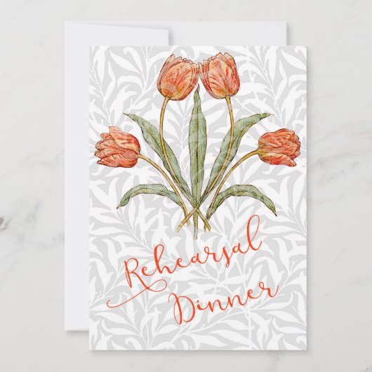 リハーサルディナー招待状ヴィンテージ花 招待状 (裏面)