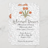 リハーサルディナー招待状ヴィンテージ花 招待状 (正面/裏面)