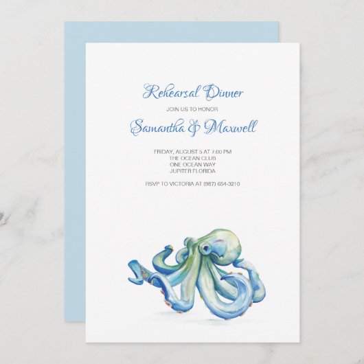 リハーサルディナー招待状沿岸タコス 招待状 (正面/裏面)