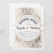 リハーサルディナー招待状白金箔 招待状 (正面/裏面)