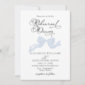 リハーサルディナー招待状 |ほこりっぽいブルーボウ 招待状 (正面)