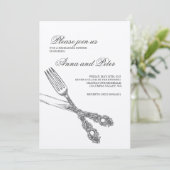 リハーサルディナー招待状-エレガント銀器 招待状 (スタンド正面)