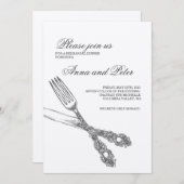 リハーサルディナー招待状-エレガント銀器 招待状 (正面/裏面)