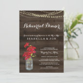 リハーサルディナー招待状|クリスマス·ポインセチア 招待状 (スタンド正面)