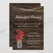 リハーサルディナー招待状|クリスマス·ポインセチア 招待状 (正面/裏面)