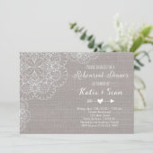 リハーサルディナー招待状 グレージュとレース 招待状 (スタンド正面)