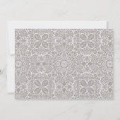 リハーサルディナー招待状 グレージュとレース 招待状 (裏面)