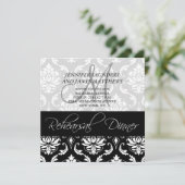 リハーサルディナー招待状 ダマスク モノグラム 招待状 (スタンド正面)