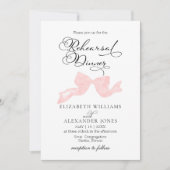 リハーサルディナー招待状 |ピンクボウ 招待状 (正面)