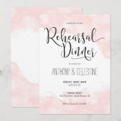 リハーサルディナー招待状 - ブラッシュウォーターカラー 招待状 (正面/裏面)