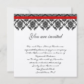 リハーサルディナー招待状-ヴィンテージブラックダマスク 招待状 (正面)