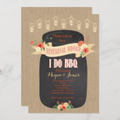 リハーサルディナー招待状。僕はバーベキューをする、メイスン・ジャー 招待状 (正面/裏面)