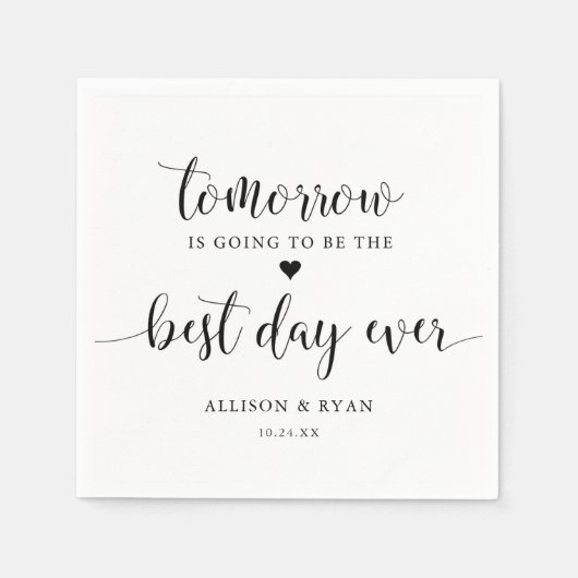 リハーサルディナー明日最高の日いつもナプキン スタンダードカクテルナプキン (正面)