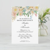 リハーサルディナー水彩サンゴn金ゴールドフローラ 招待状 (スタンド正面)