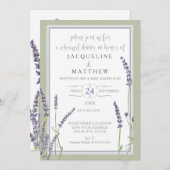リハーサルディナー水彩ラベンダーフローラスクリプト 招待状 (正面/裏面)