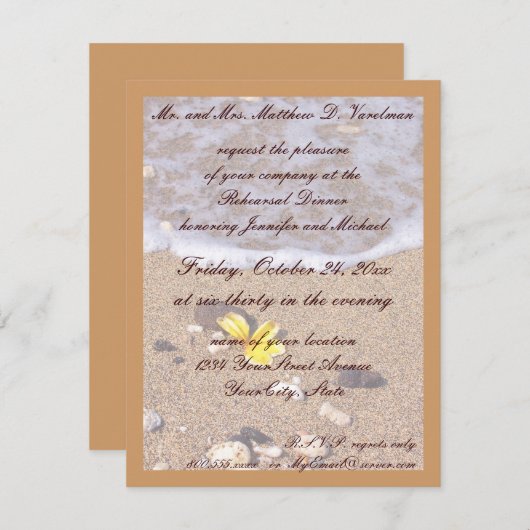 リハーサルディナー海シーシェル 招待状 (正面/裏面)