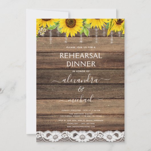 リハーサルディナー素朴ひまわり農家 招待状 (正面)