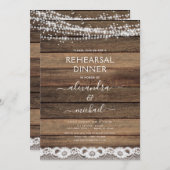 リハーサルディナー素朴ファームハウスレースウッド 招待状 (正面/裏面)