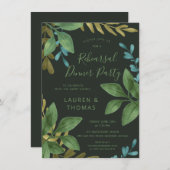 リハーサルディナー結婚ズ水彩葉招待状 招待状 (正面/裏面)