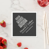 リハーサルディナー結婚ハッシュタグのケーキ紙 スタンダードカクテルナプキン (インサイチュ)