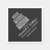 リハーサルディナー結婚ハッシュタグのケーキ紙 スタンダードカクテルナプキン (正面)