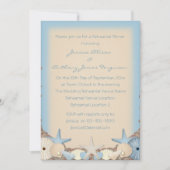 リハーサルディナー美しい熱帯ビーチ殻 招待状 (正面)