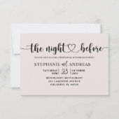 リハーサルディナー赤面結婚ピンク 招待状 (正面)