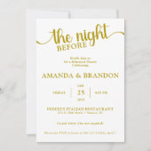 リハーサルディナー金ゴールド文字招待状 招待状 (正面)