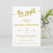 リハーサルディナー金ゴールド文字招待状 招待状 (スタンド正面)