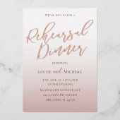 リハーサルディナー金ゴールド書道結婚式 箔招待状 (正面)