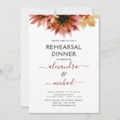 リハーサルディナー　ひまわり ワインレッド カントリー 招待状 (正面)