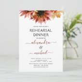 リハーサルディナー　ひまわり ワインレッド カントリー 招待状 (スタンド正面)