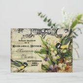 リハーサルディナー - イエローソングバードケージ フラワーズ 招待状 (スタンド正面)