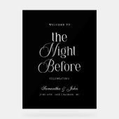 リハーサルディナー ウェルカムサイン Night Before アクリルサイン (正面)