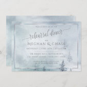 リハーサルディナー |シルバーブルー冬のワンダーランド ノートカード (正面/裏面)