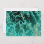 リハーサルディナー |ターコイズ水色のジオード 招待状 (裏面)