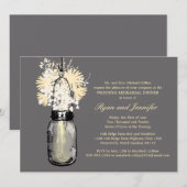 リハーサルディナー - デイジー ワイルドフラワー & メイソンジャー 招待状 (正面/裏面)