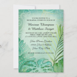 リハーサルディナー トロピカル フィロデンドロン リーフ パーム 招待状