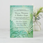 リハーサルディナー トロピカル フィロデンドロン リーフ パーム 招待状 (スタンド正面)