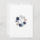 リハーサルディナー ネイビーブルー エレガントな花 招待状 (裏面)