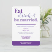 リハーサルディナー パープル Eat Drink and Be Married 招待状 (スタンド正面)