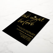 リハーサルディナー ブラック&ゴールド ウェディング招待状 箔招待状 (回転した状態)