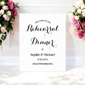 リハーサルディナー ブラック ホワイト ウェルカム ポスター