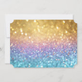 リハーサルディナー ボケ映画チケットスタイル ゴールド ブルー 招待状 (裏面)