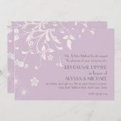 リハーサルディナー - モダンな花のスワールが華やかに 招待状 (正面/裏面)