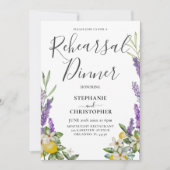 リハーサルディナー レモン＆ラベンダーグリーン ウェディング 招待状 (正面)