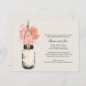 リハーサルディナー – ワイルドフラワーズ&メイソンジャー 招待状 (正面/裏面)