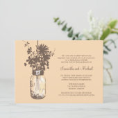 リハーサルディナー – ワイルドフラワーズ&メイソンジャー 招待状 (スタンド正面)