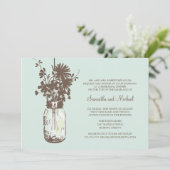 リハーサルディナー – ワイルドフラワーズ&メイソンジャー 招待状 (スタンド正面)