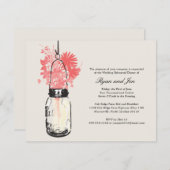 リハーサルディナー - ワイルドフラワー & メイソンジャー 招待状 (正面/裏面)